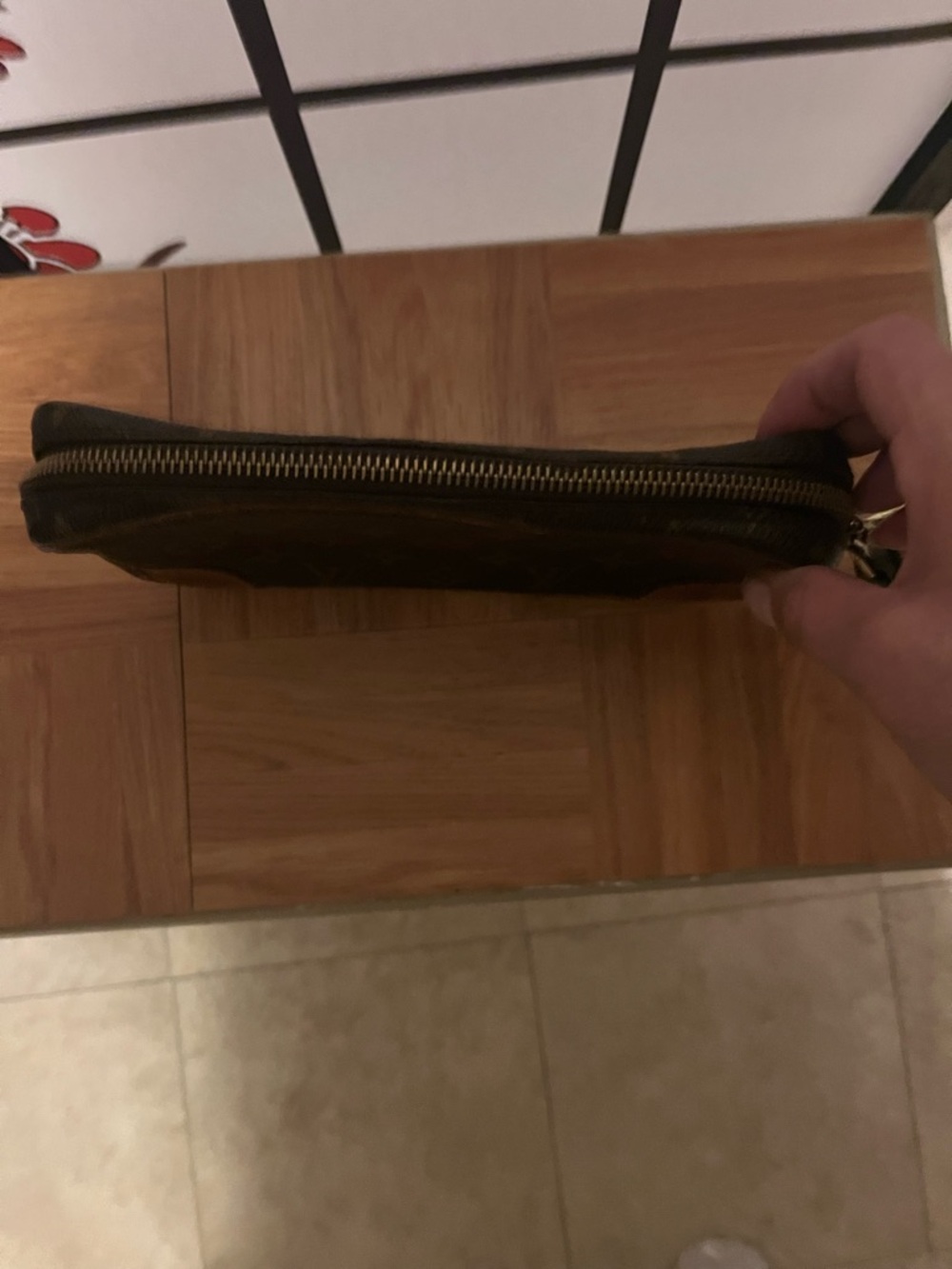 Louis Vuitton Brown Monogram Clutch with Pink Charm - Picture 10 of 13